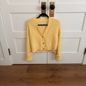 Abercrombie & Fitch Yellow Button-Up Sweater